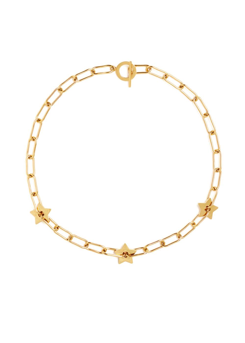 Nalí SILVI GOLD CHAIN STARS NECKLACE STAIN. STEEL Consegna Veloce