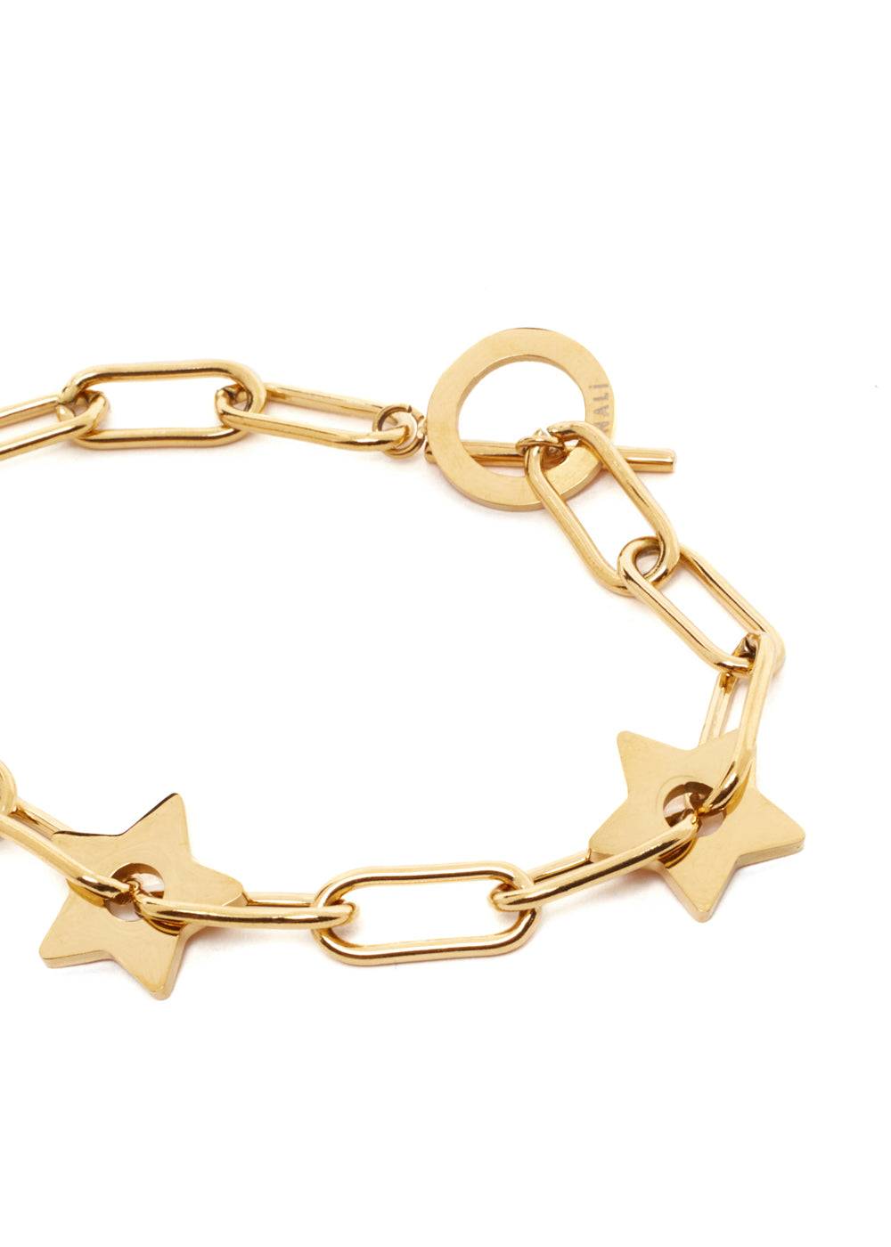 Nalí SILVI GOLD CHAIN STARS BRACELET STAIN. STEEL Sottocosto