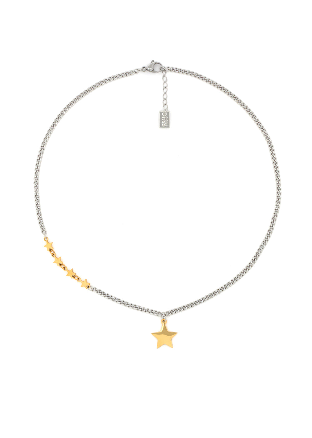 Nalí NINA NECKLACE SILVER AND STARS PLATED 14KT GOLD Presa