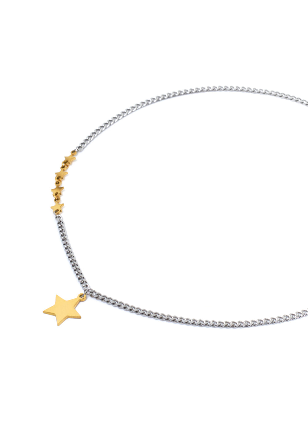 Nalí NINA NECKLACE SILVER AND STARS PLATED 14KT GOLD Presa