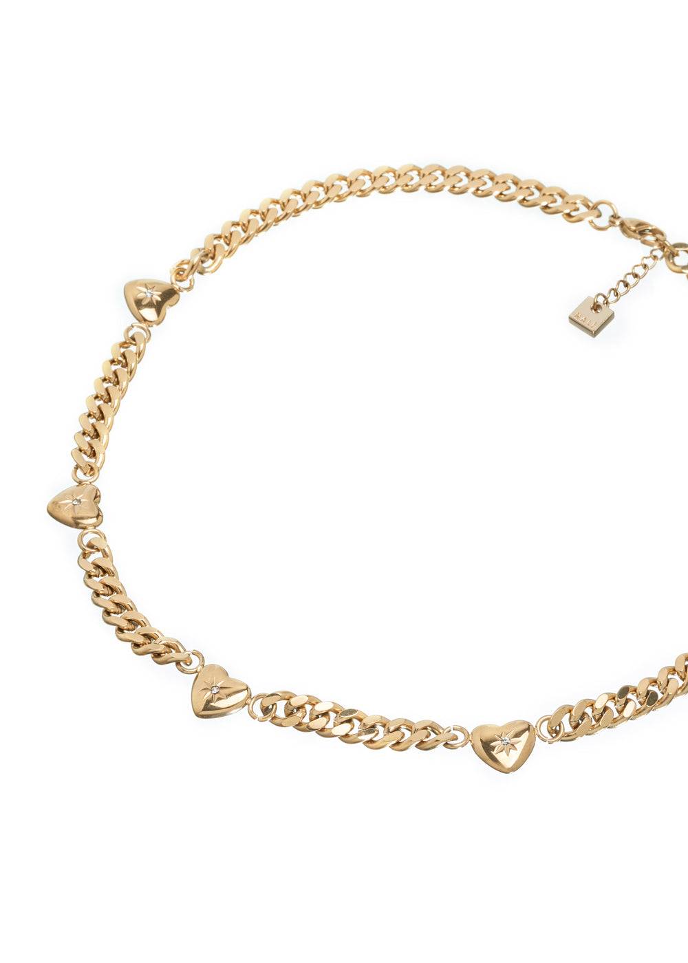 Nalí HEART NECKLACE STAIN. STEEL. 18K GOLD PLATED Offerta