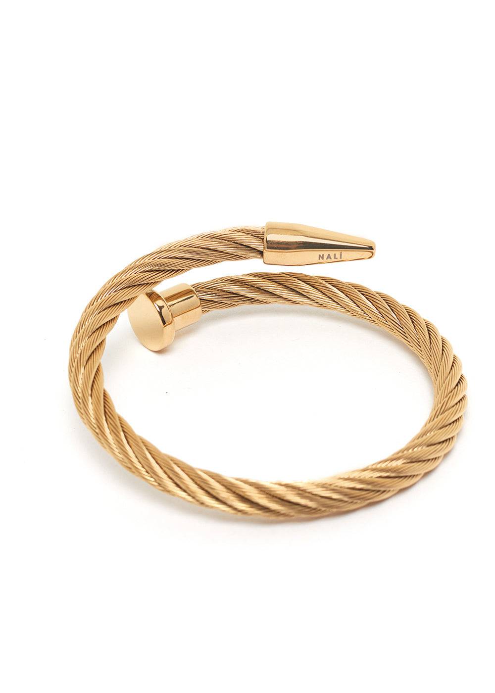 Nalí BRAIDED CUFF IN GOLD STAINLESS STEEL Economico