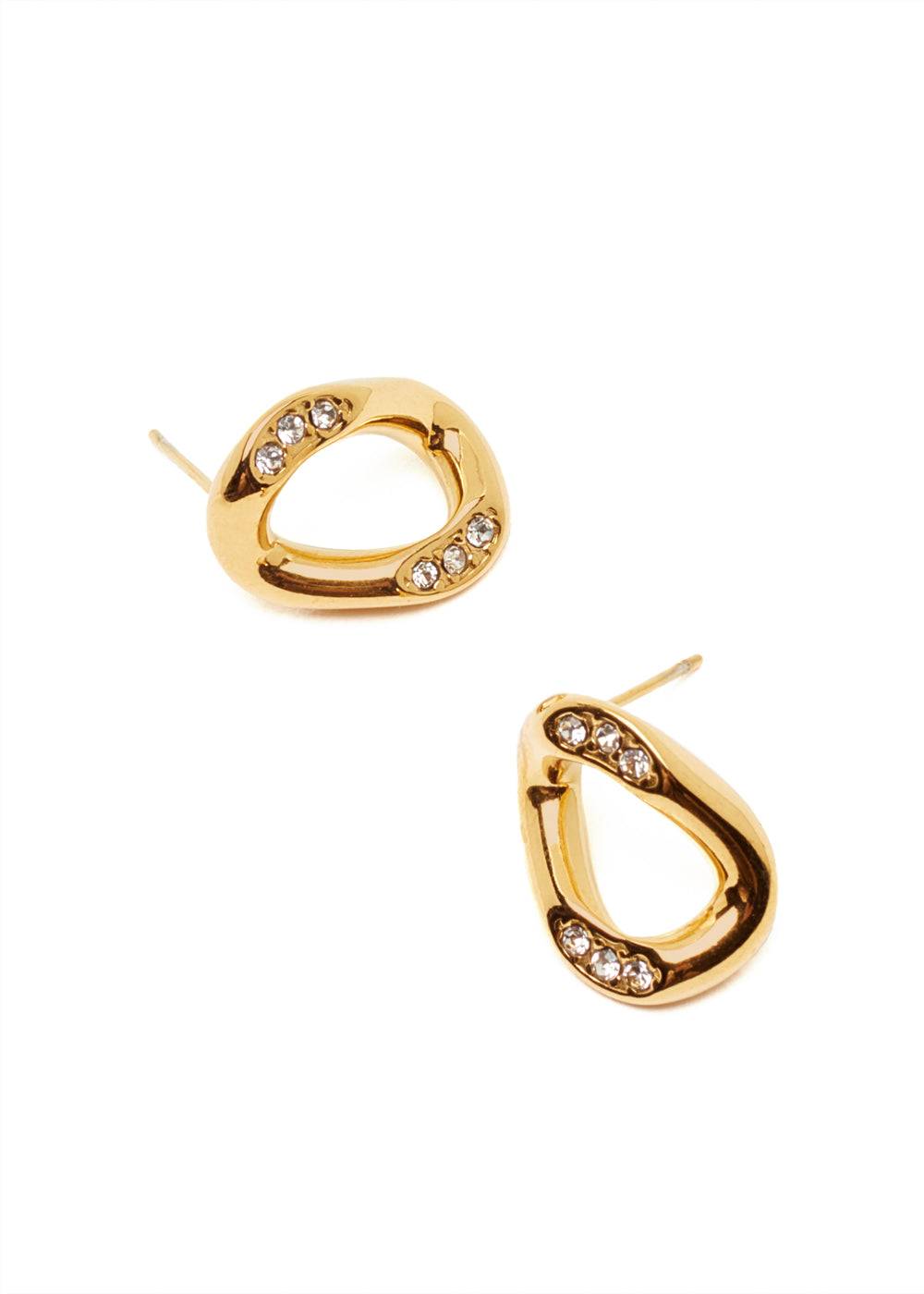 Nalí ZIRCON STUD EARRINGS STAIN. STEEL. 18K GOLD PLATED Outlet