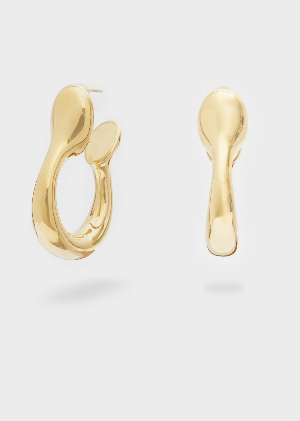 Nalí 14KT GOLD PLAT. S.STEEL HOOP EARRINGS In Vendita
