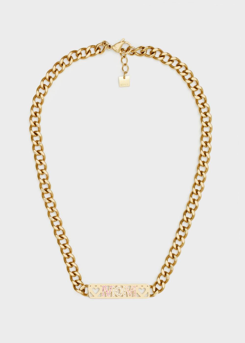 Nalí 14KT GOLD PLA. S. STEEL MOM NECKLACE Saldi