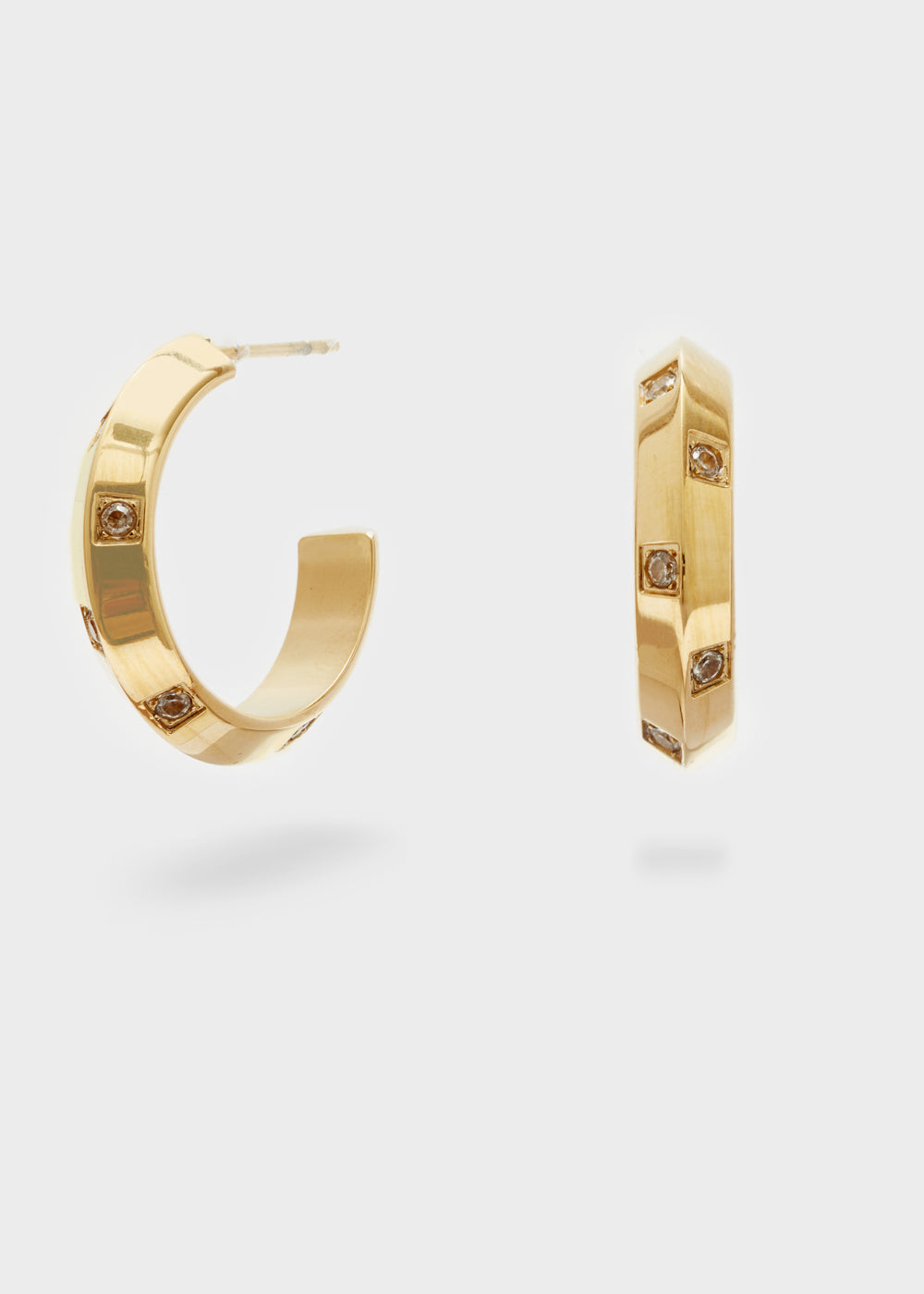 Nalí 14KT GOLD PLA. S.STEEL OPEN HOOP EARRINGS I Più Venduti