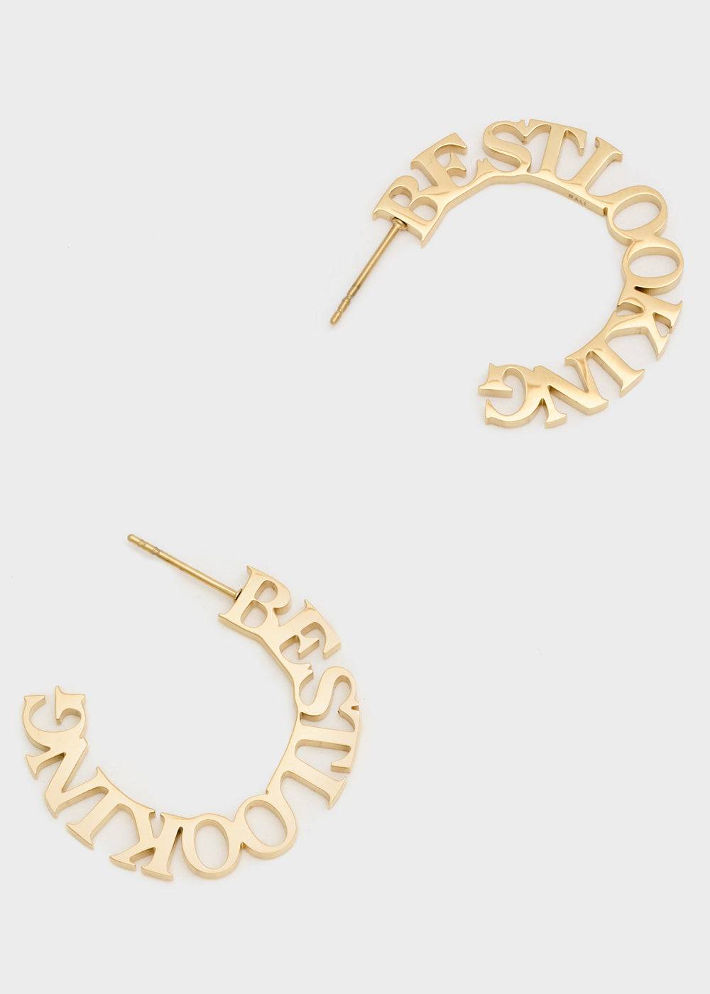 Nalí 14KT GOLD PLA. S.STEEL THIN HOOP EARRINGS Negozio