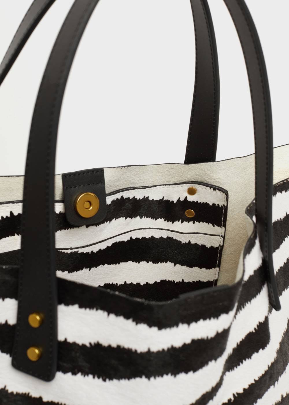 Nalí DESIRE TOTE BAG IN REAL LEATHER ZEBRA Nuova