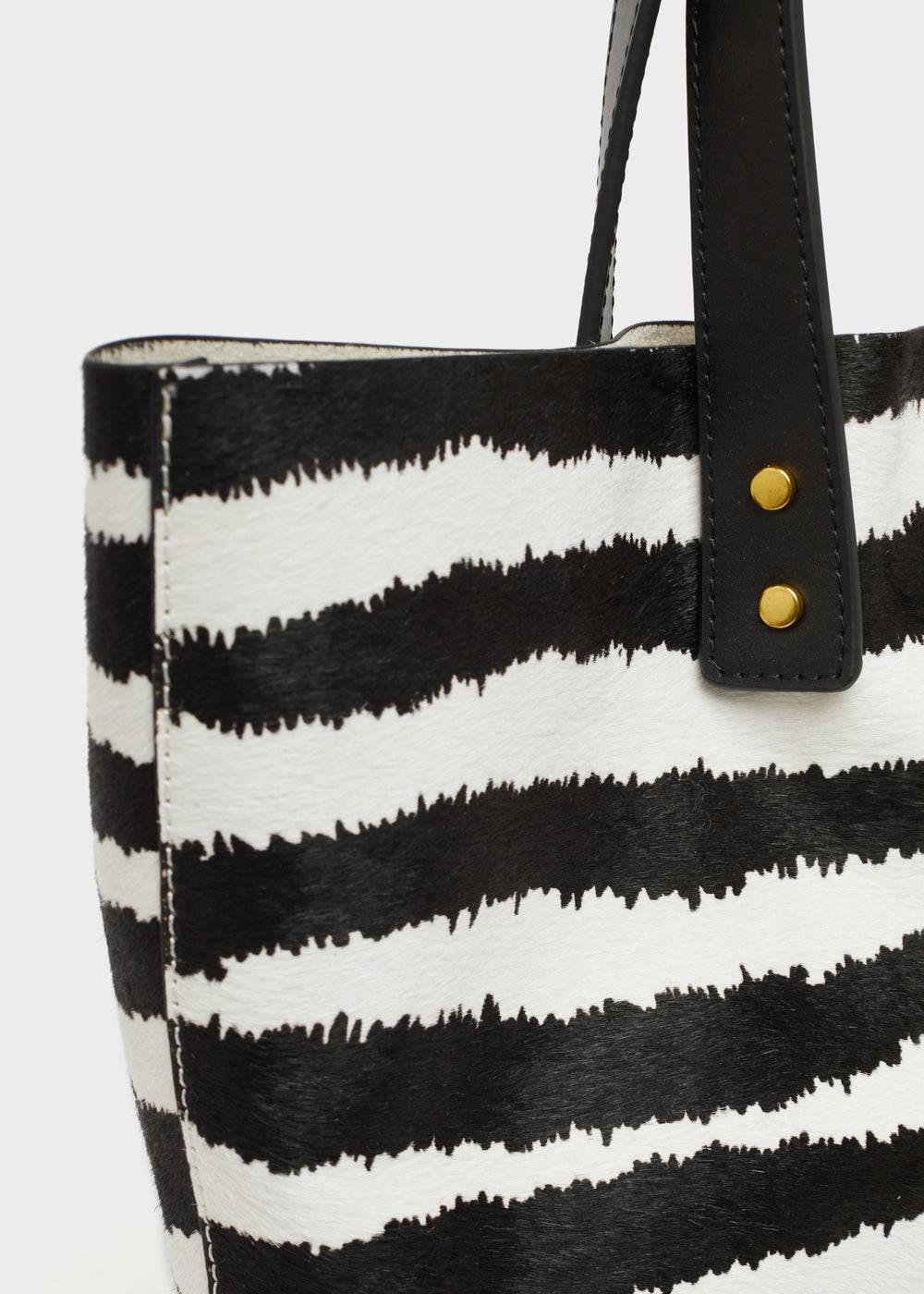 Nalí DESIRE TOTE BAG IN REAL LEATHER ZEBRA Nuova