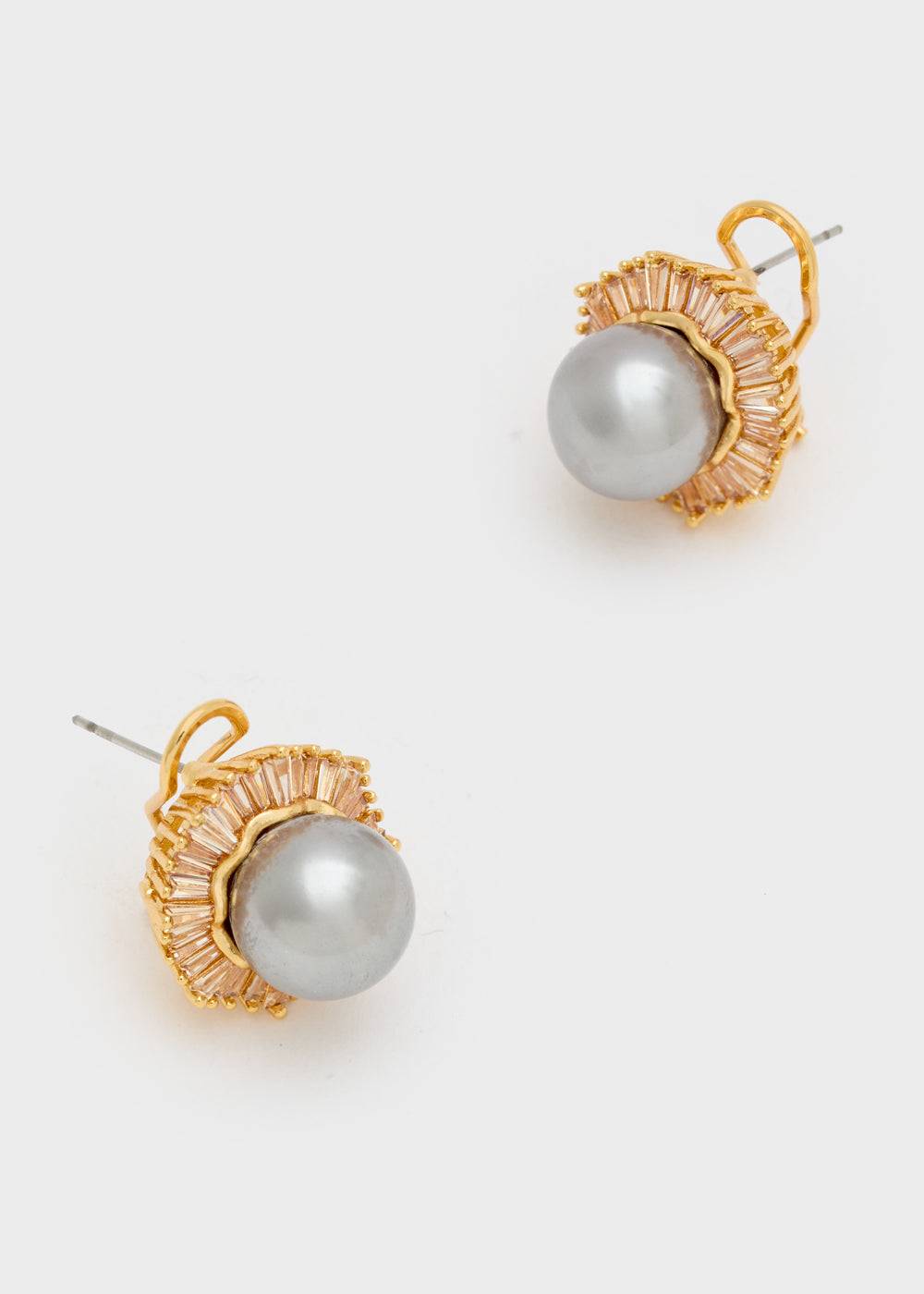 Nalí PATRIZIA CLIP+PIN EARRINGS W/ PEARL + COLORS In Linea