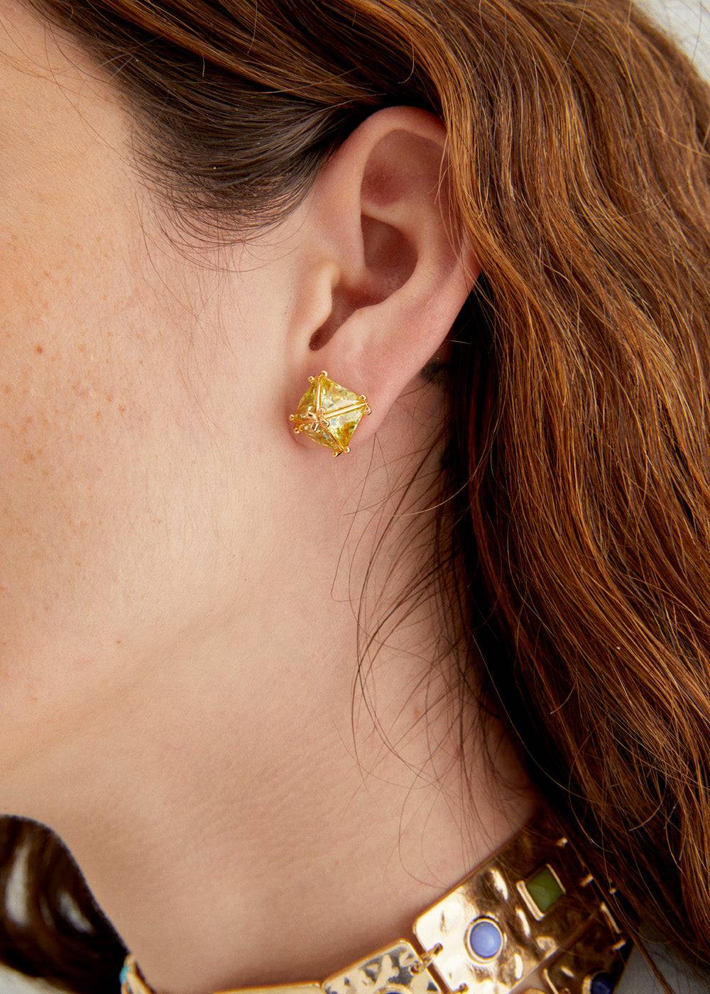 Nalí STUD LOBE EARRINGS W/ ZIRCONS + COLORS Nuovo