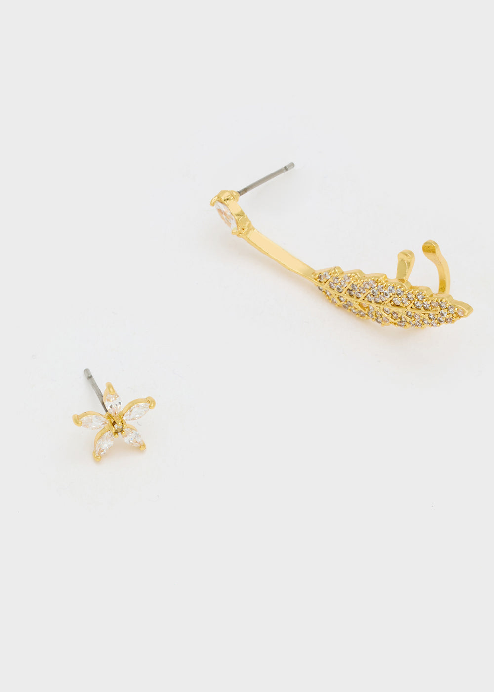 Nalí GOLD EARCUFF EARRINGS ARROW W/ STONES + COLORS Solo un giorno rimasto