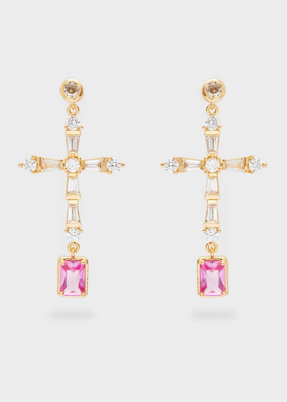 Nalí LEON CROSS EARRINGS W/ ZIRCONS + COLORS Negozi Online