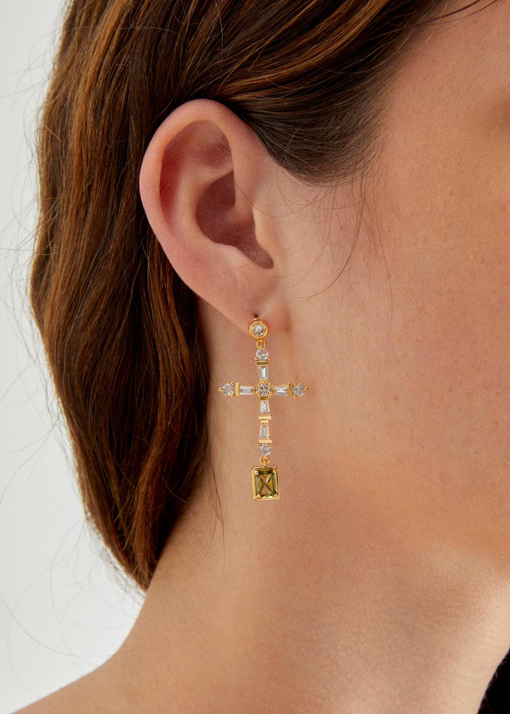 Nalí LEON CROSS EARRINGS W/ ZIRCONS + COLORS Negozi Online