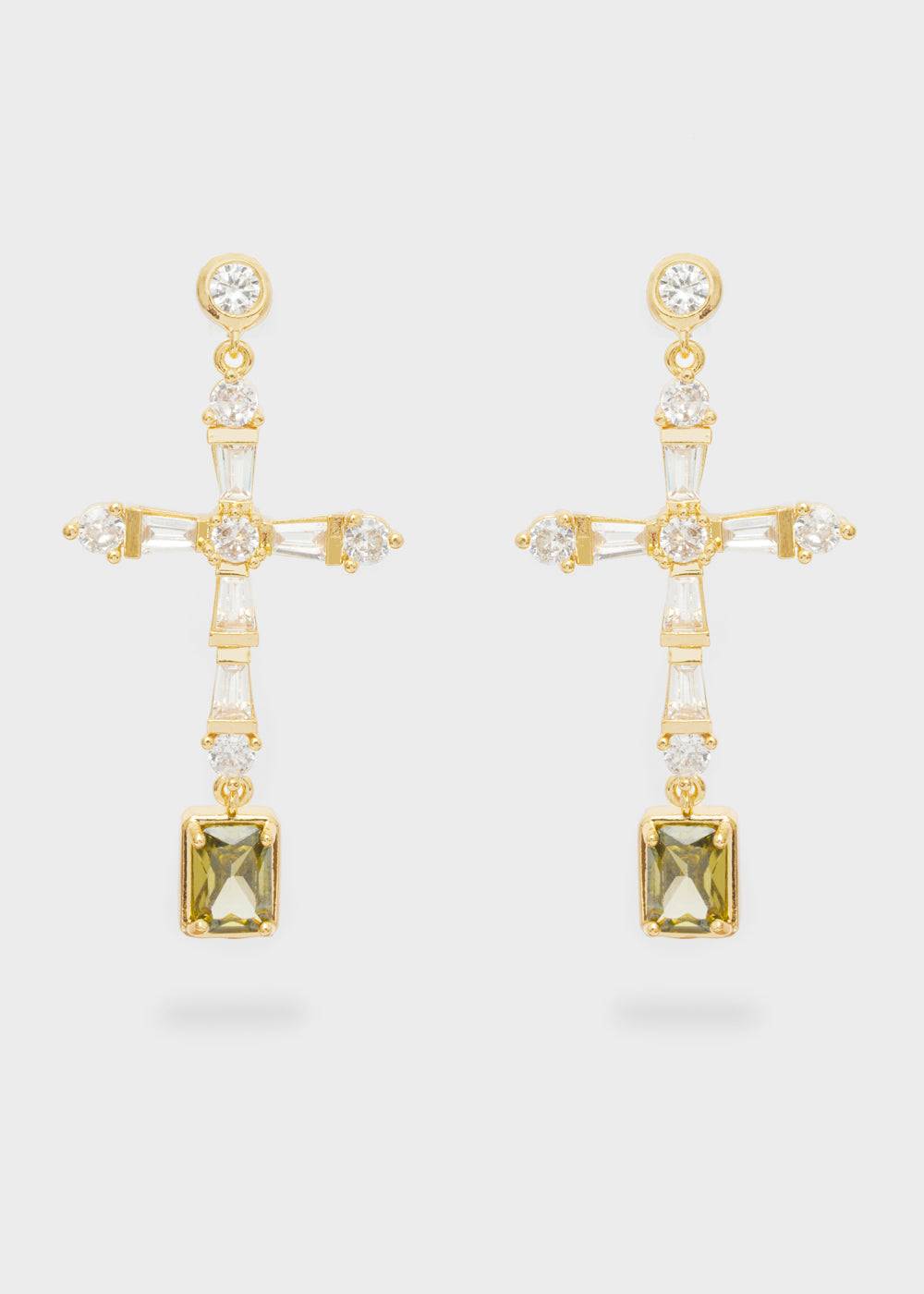 Nalí LEON CROSS EARRINGS W/ ZIRCONS + COLORS Negozi Online
