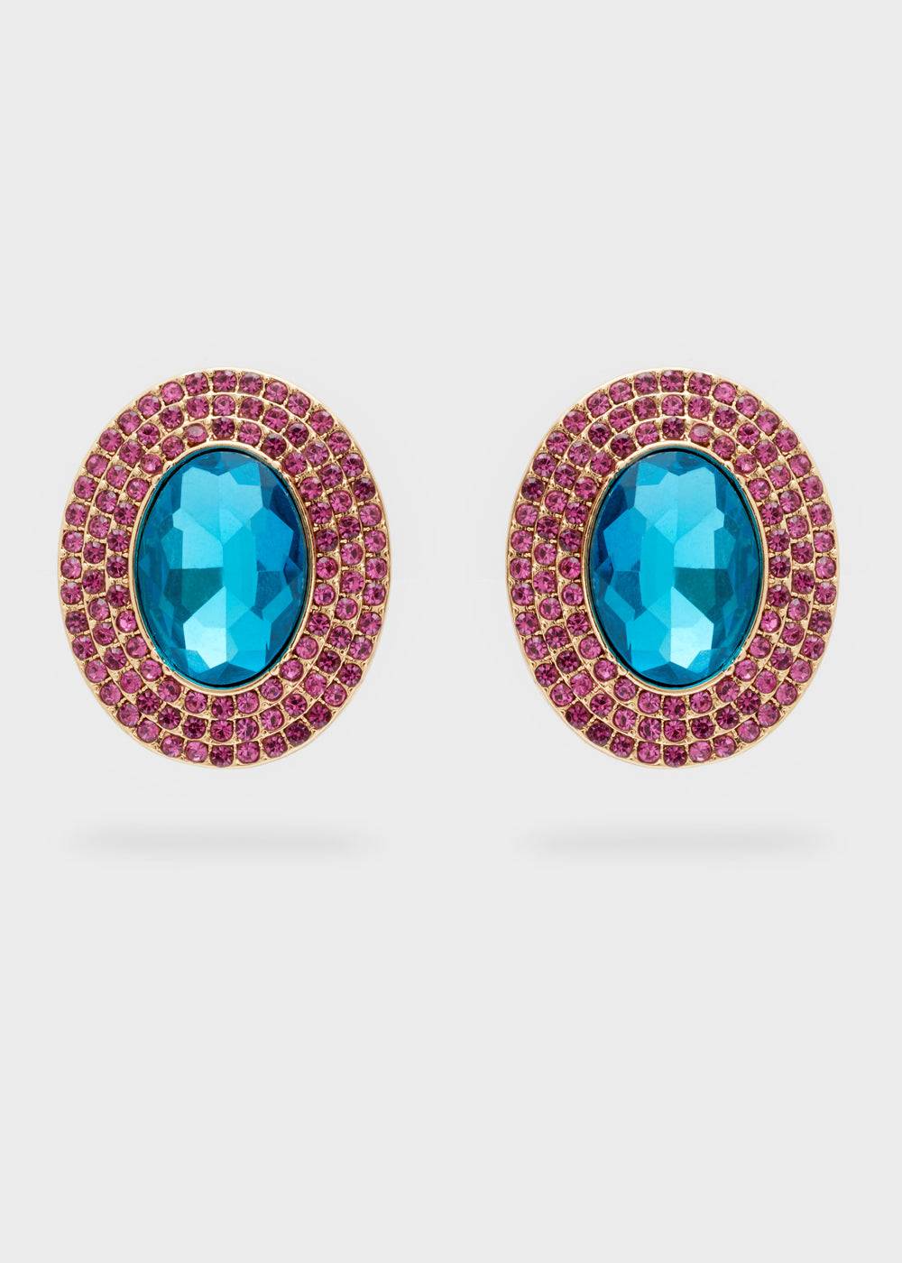 Nalí ADELE OVAL EARRINGS W/ STONES + COLORS Consegna Veloce