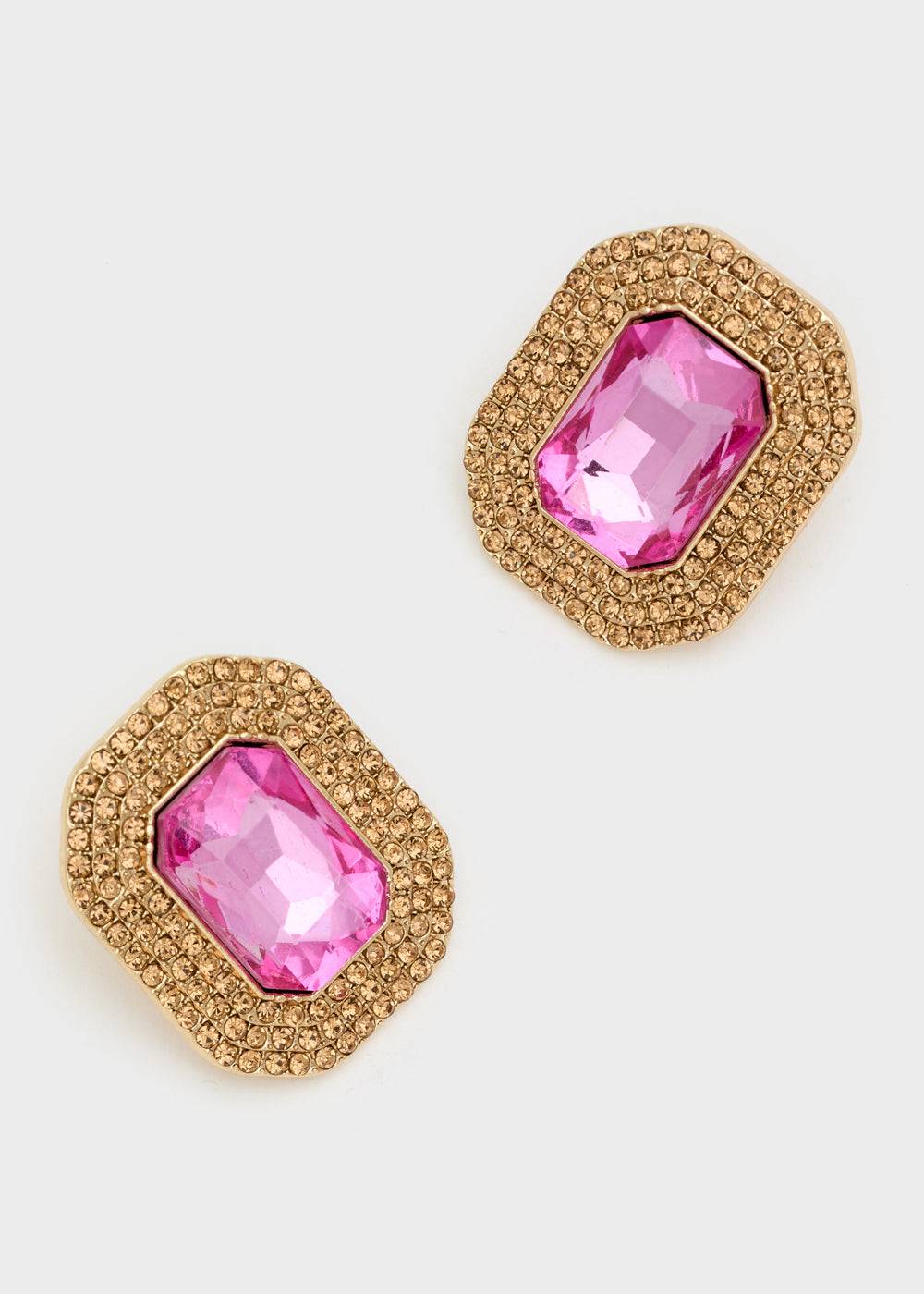 Nalí ADELE SQUARE EARRINGS W/ STONES + COLORS Promozione Limitata