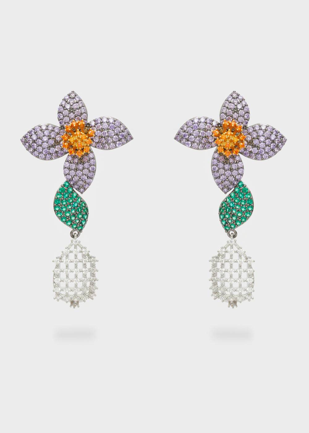 Nalí LEVYA GUNMETAL EARRINGS W/ ZIRCONS + COLORS Convenienza