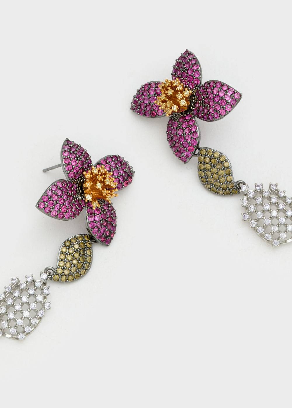Nalí LEVYA GUNMETAL EARRINGS W/ ZIRCONS + COLORS Convenienza