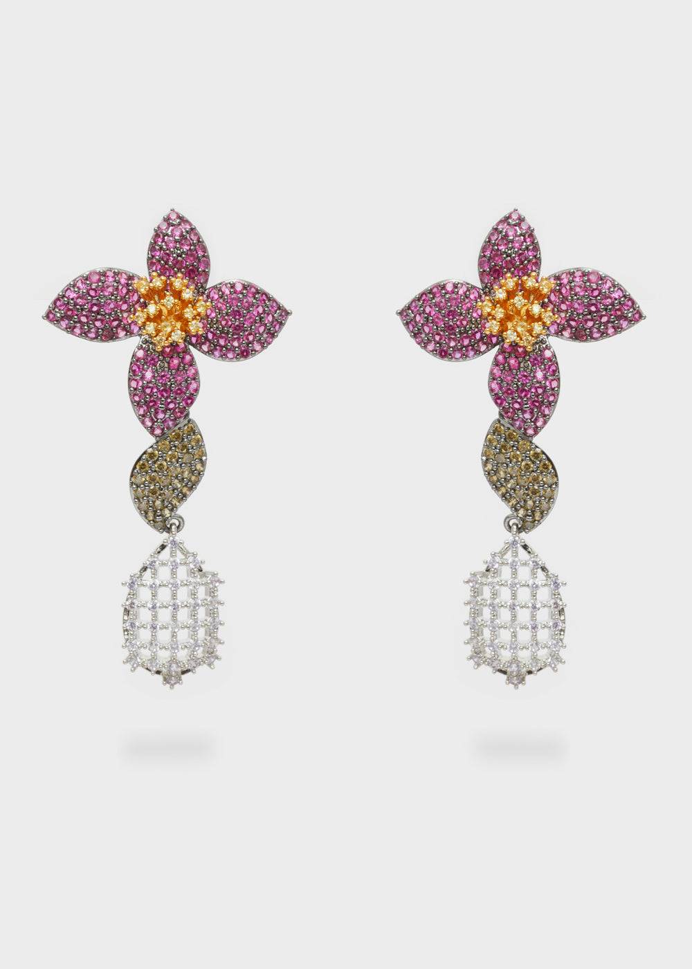 Nalí LEVYA GUNMETAL EARRINGS W/ ZIRCONS + COLORS Convenienza
