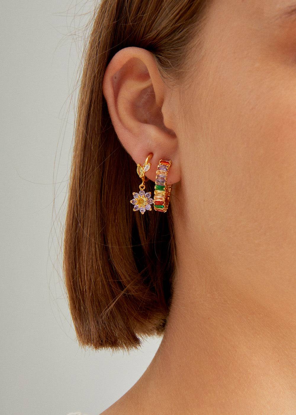 Nalí CELIA HOOP EARRINGS W/ FLOWER + COLORS Novità