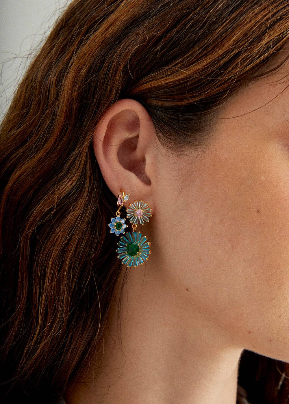 Nalí MARGHERITA EARRINGS W/ ZIRCONS + COLORS Presa