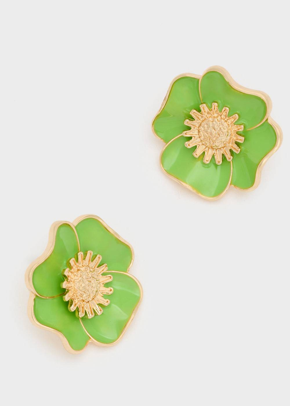 Nalí FLOWER LOBE ENAMEL EARRINGS + COLORS Saldi