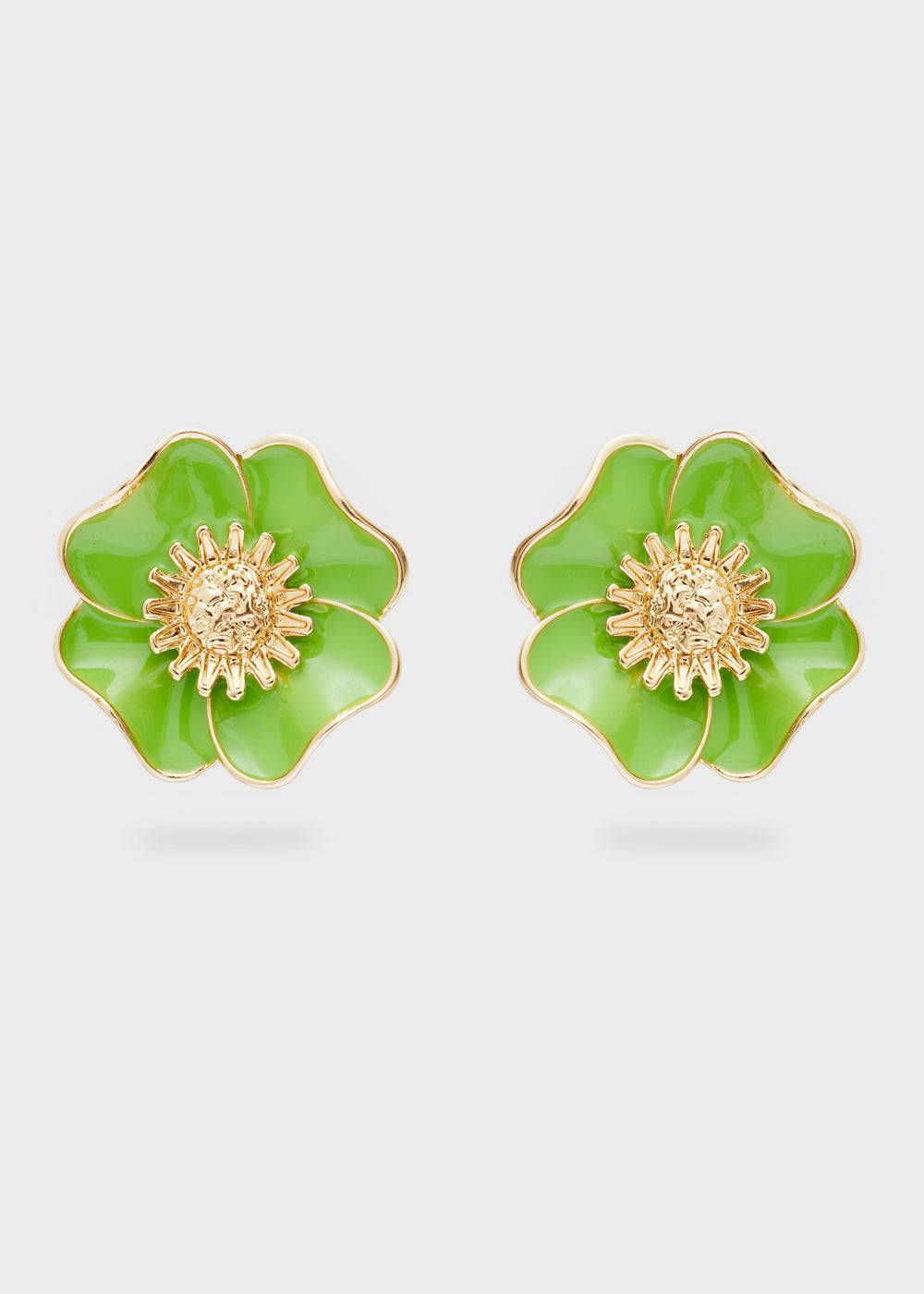 Nalí FLOWER LOBE ENAMEL EARRINGS + COLORS Saldi
