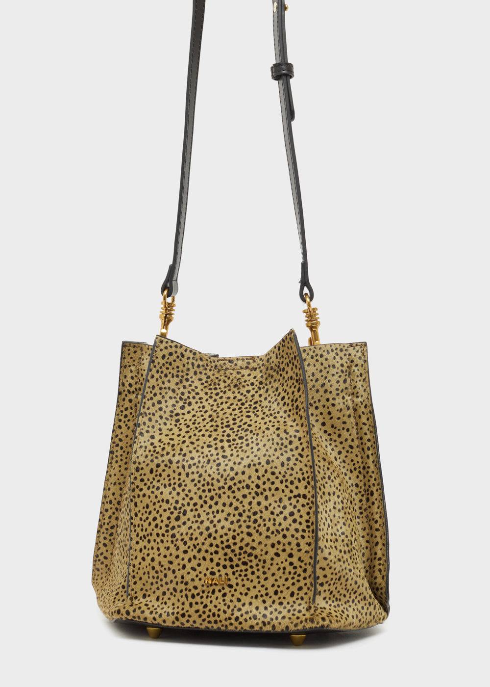 Nalí TITTI BUCKET BAG IN REAL LEATHER GREEN Saldi Di Fabbrica