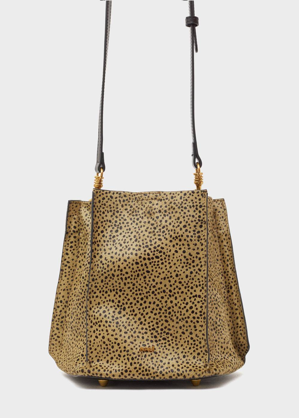 Nalí TITTI BUCKET BAG IN REAL LEATHER GREEN Saldi Di Fabbrica