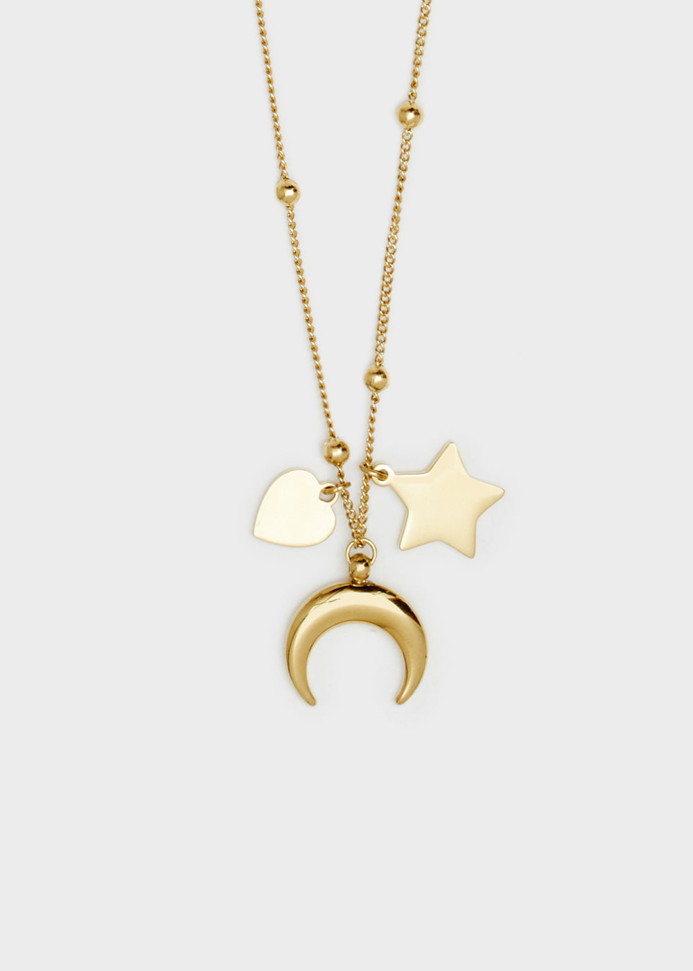 Nalí 14KT GOLD PLA. S. STEEL CHARMS NECKLACE Vendite Flash