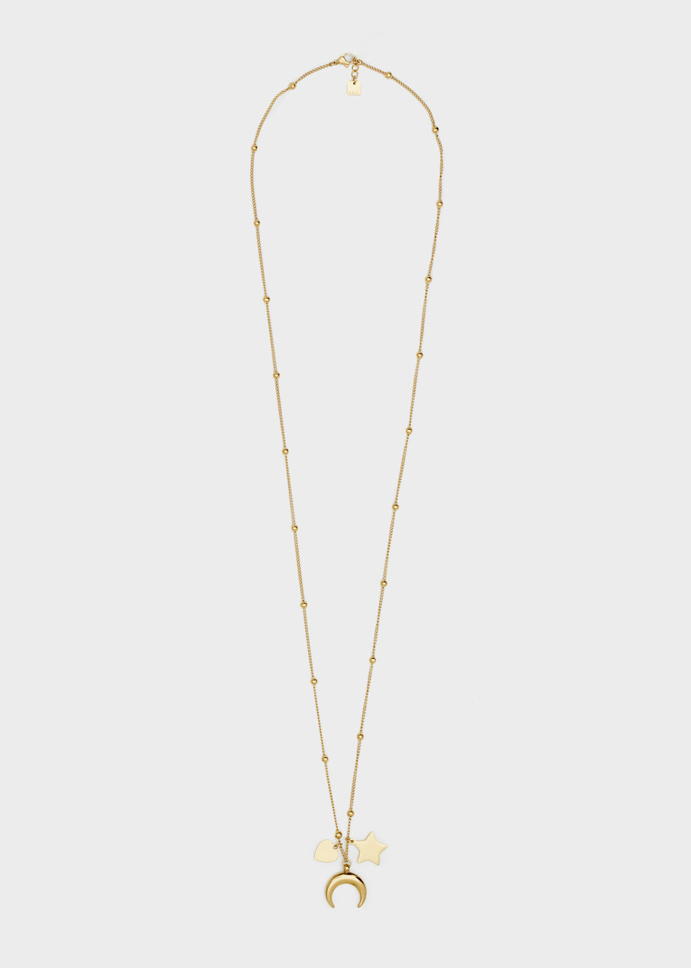 Nalí 14KT GOLD PLA. S. STEEL CHARMS NECKLACE Vendite Flash