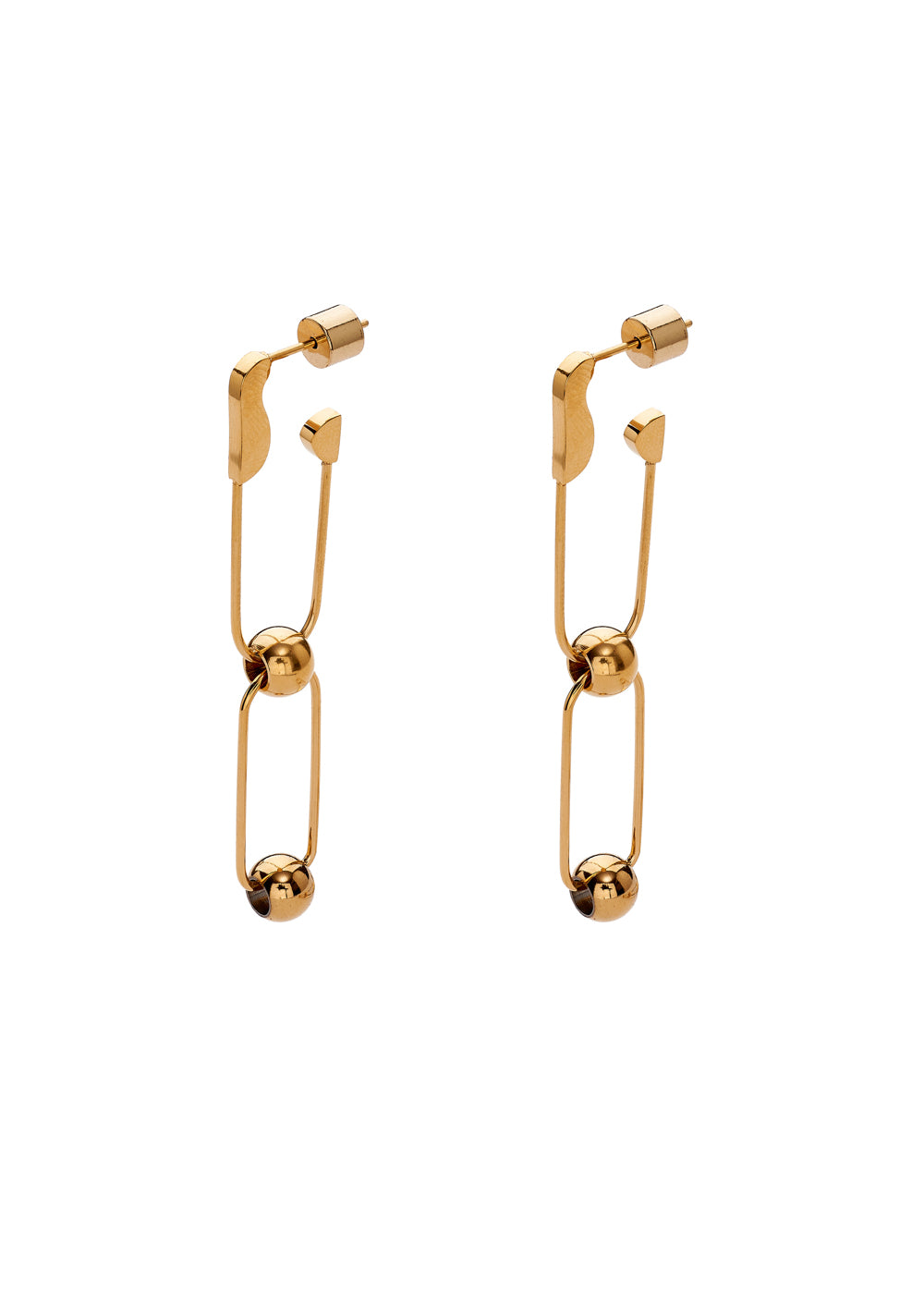 Nalí GOLD LONG EARRINGS W/ BROOCH STAIN. STEEL Italy