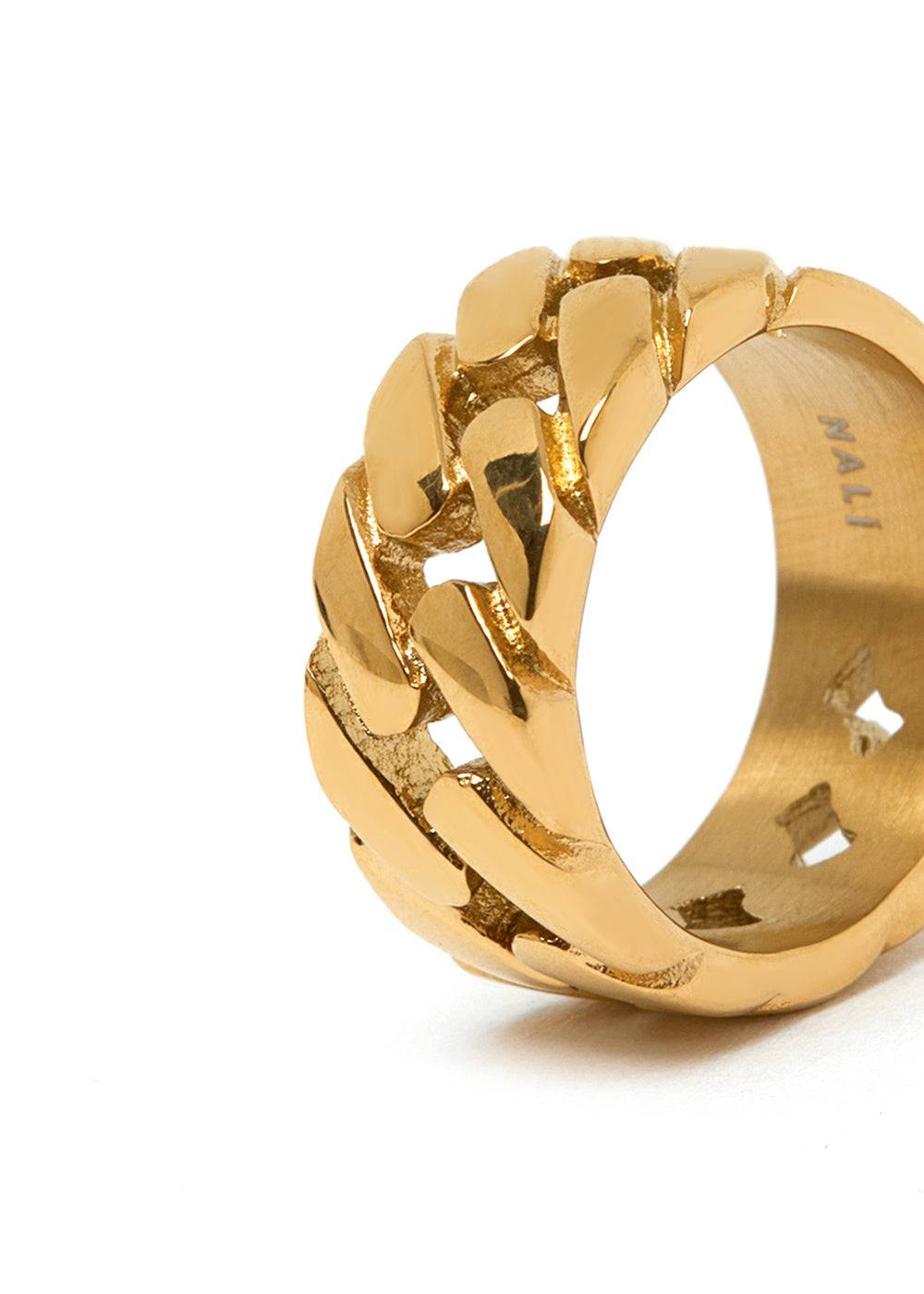 Nalí JACKIE BRAIDED RING IN GOLD STAINLESS STEEL Affare Del Giorno