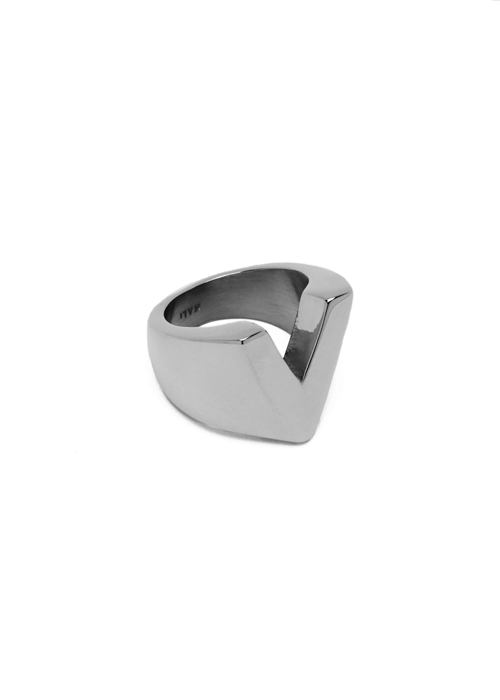 Nalí CHUNKY SILVER RING LETTER + LETTERS Presa