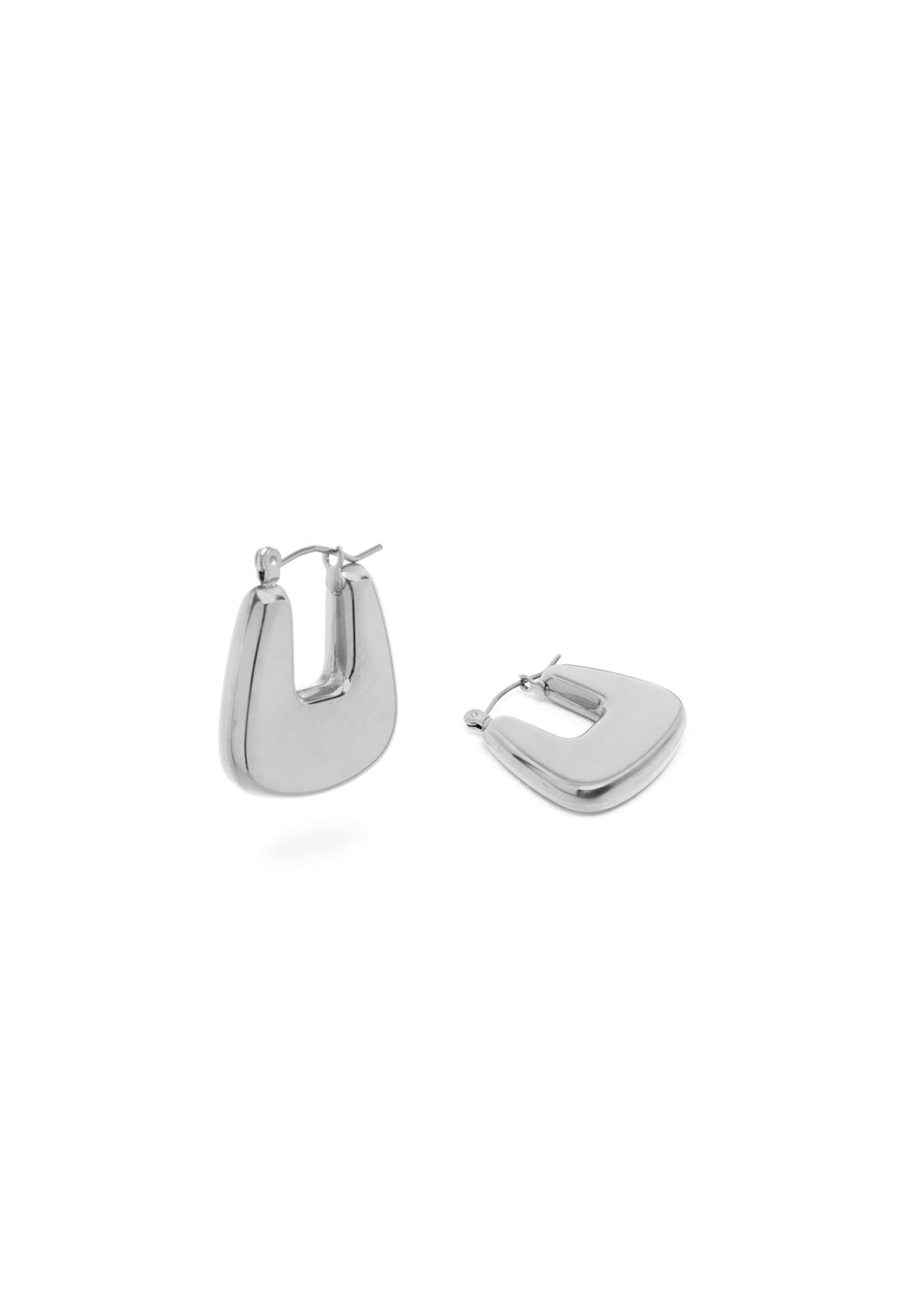 Nalí SQUARE ULA SILVER EARRINGS IN STAINLESS STEEL Sconto