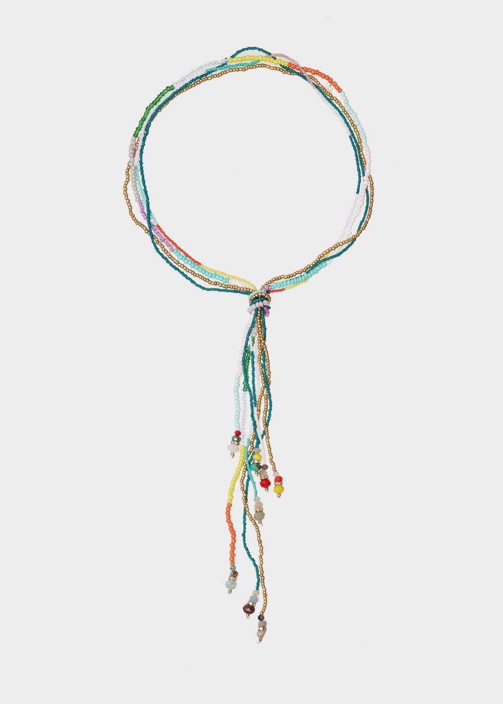Nalí LONG NECKLACE W/ KNOT AND MULTICOLOR BEADS Offerta