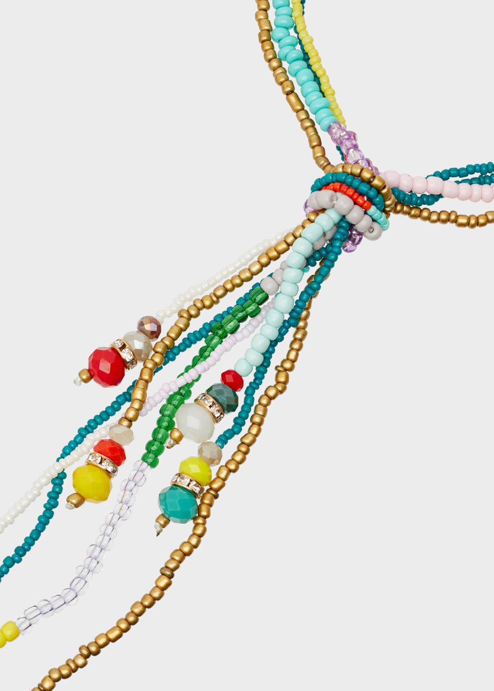Nalí LONG NECKLACE W/ KNOT AND MULTICOLOR BEADS Offerta