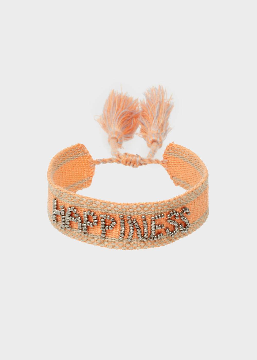 Nalí GIOIA FABRIC BRACELET WITH BEADS ORANGE Saldi Di Fabbrica