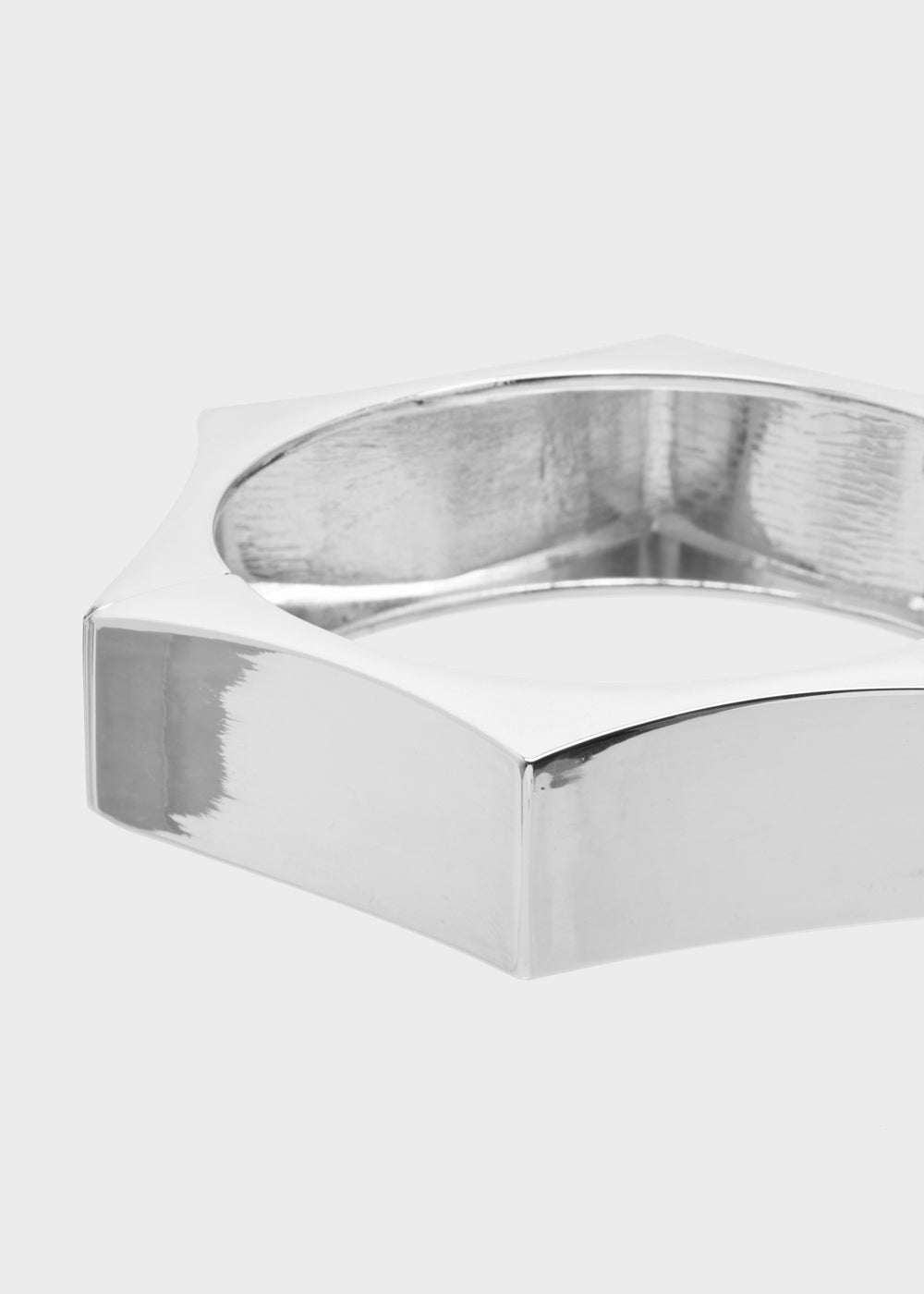 Nalí ARI HEXAGONAL RIGID BRACELET IN SILVER In Saldo