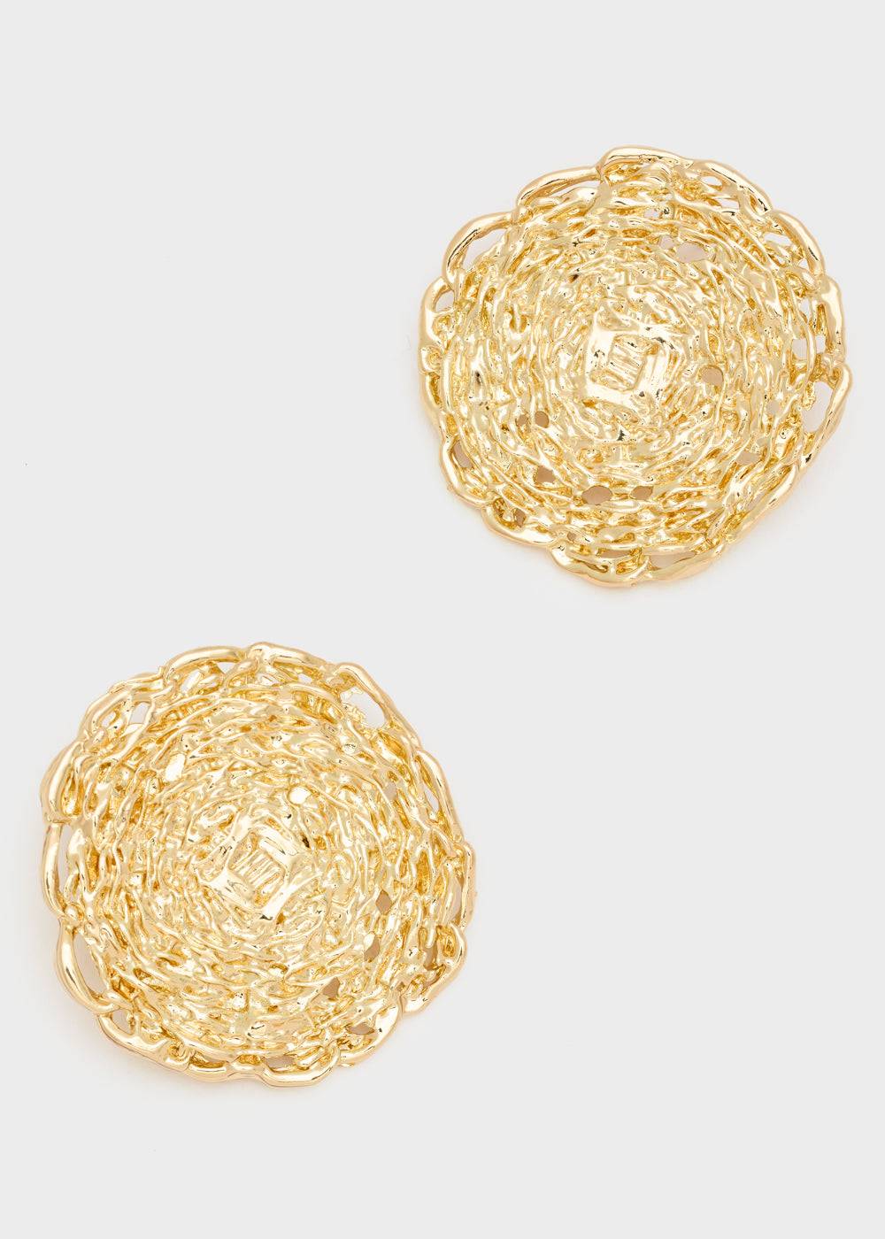 Nalí OVERSIZE LOBE ROUND EARRINGS IN GOLD Vendita