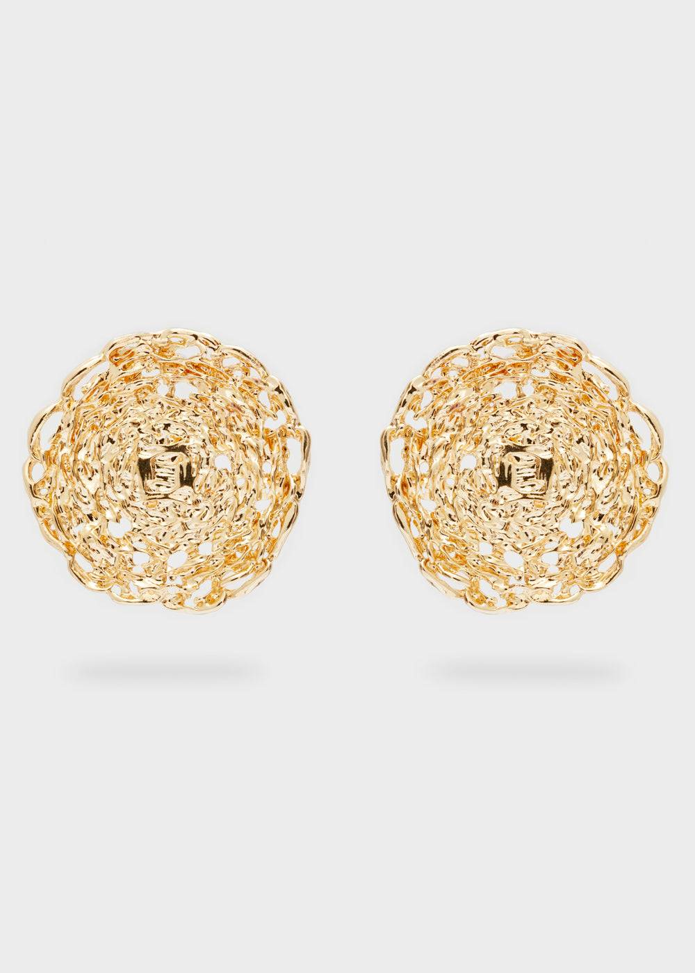 Nalí OVERSIZE LOBE ROUND EARRINGS IN GOLD Vendita