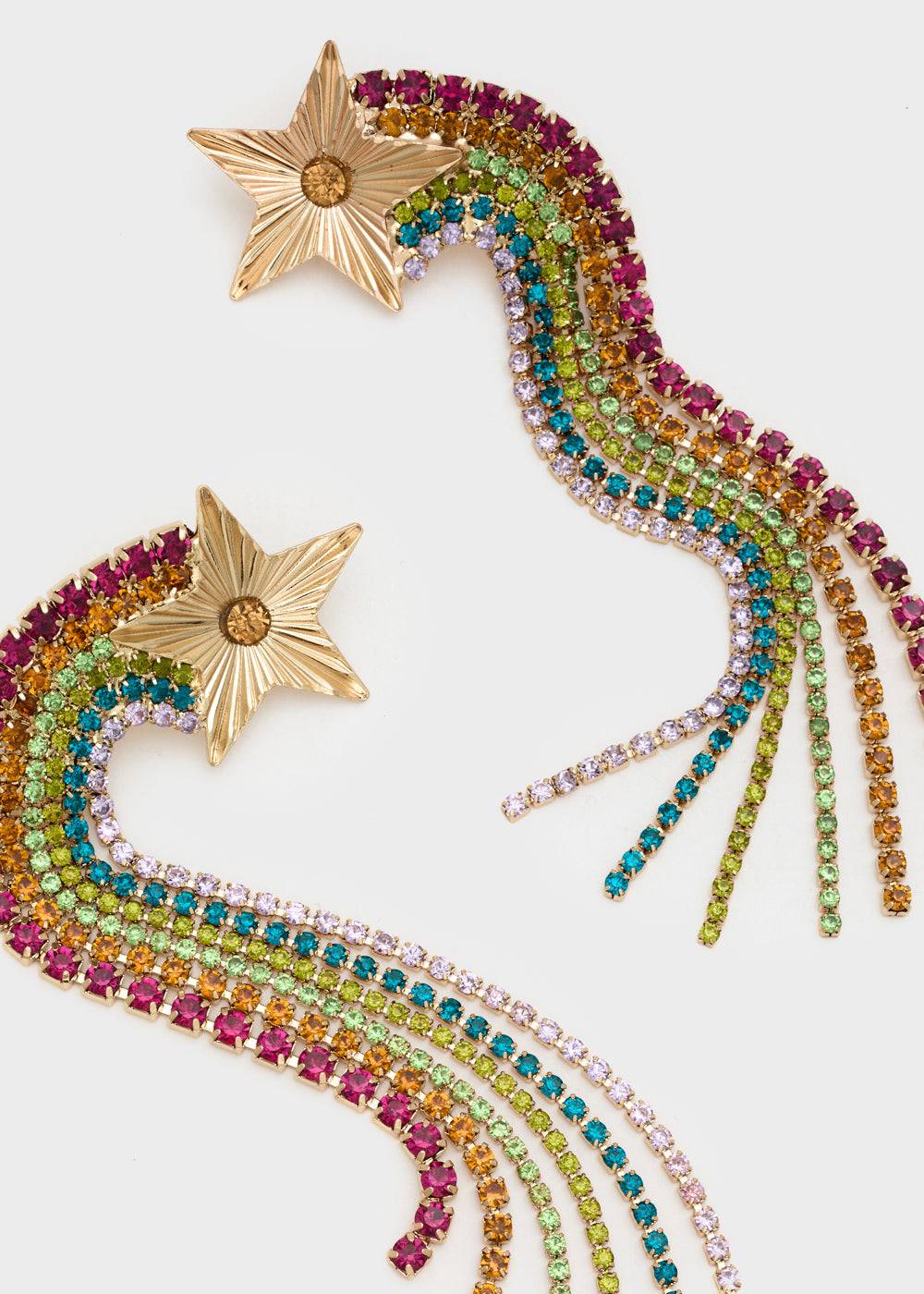 Nalí CASCADE EARRINGS W/ MULTICOLOR STAR Offerte speciali