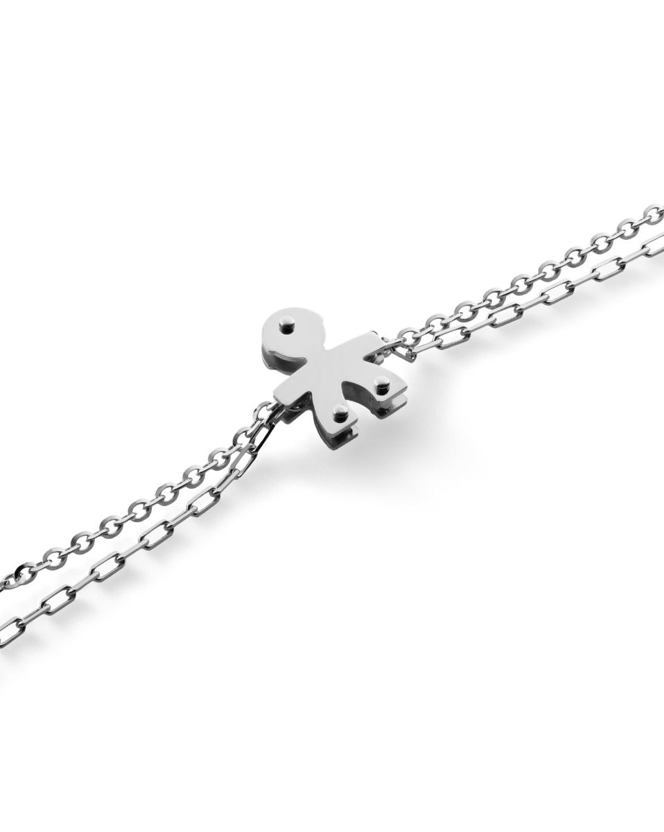 Le Bebé Bracciale I Classici con sagoma bimbo in oro bianco e diamante Italia