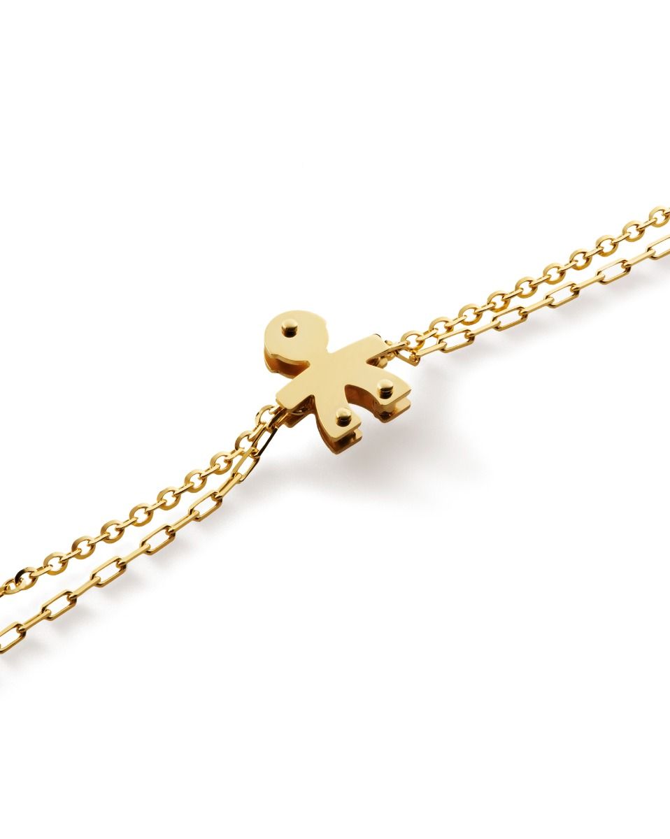 Le Bebé Bracciale I Classici con sagoma bimbo in oro giallo e diamante Saldi