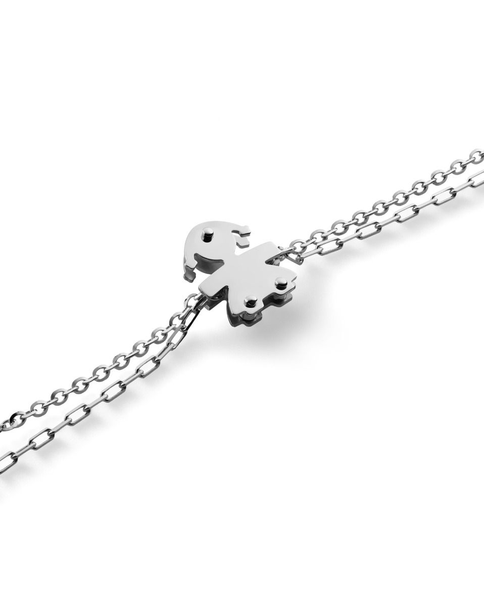 Le Bebé Bracciale I Classici con sagoma bimba in oro bianco e diamante Offerte