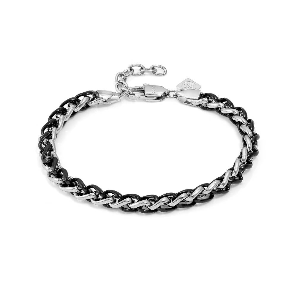 Nomination Bracciale B-yond con intreccio Acciaio e PVD nero