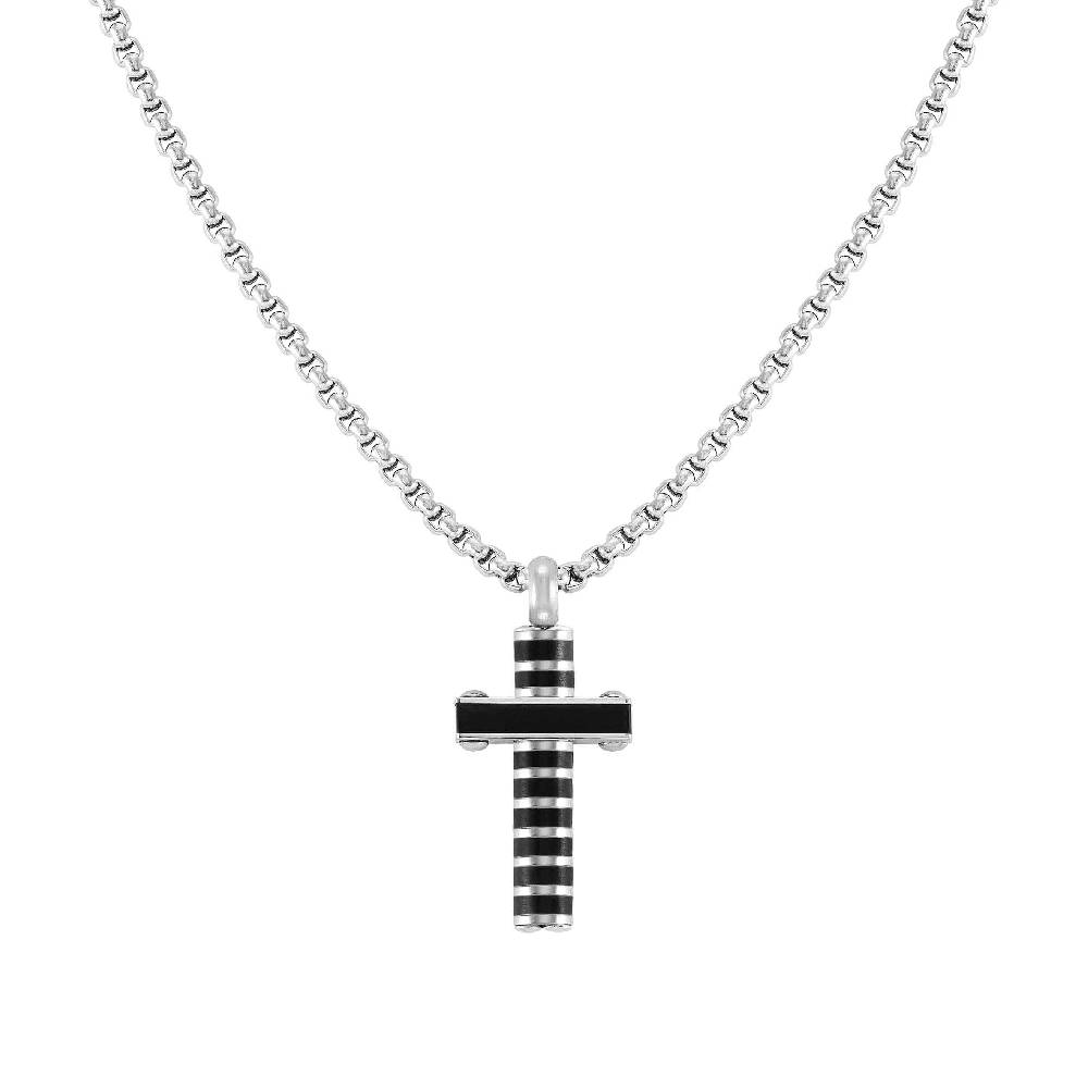 Nomination Collana Strong Diamond croce nera