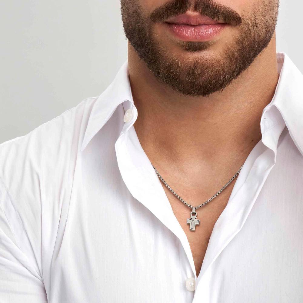 Nomination Collana ManVision con pendente Croce e Zircone Affare Del Giorno