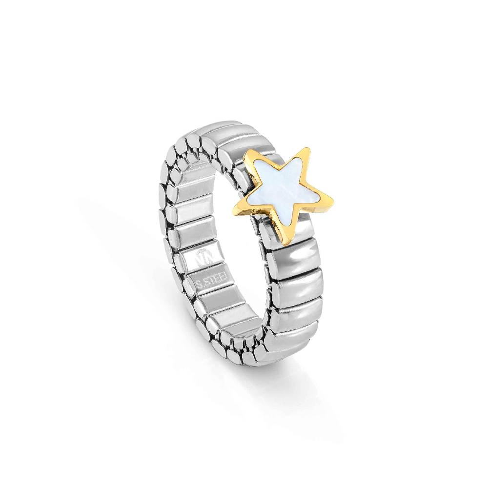 Nomination Anello Extension in Acciaio e Stella madreperla